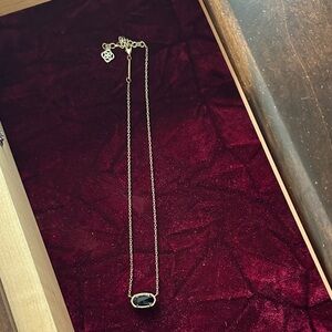 Kendra Scott Gold Necklace with Black Stone Pendant